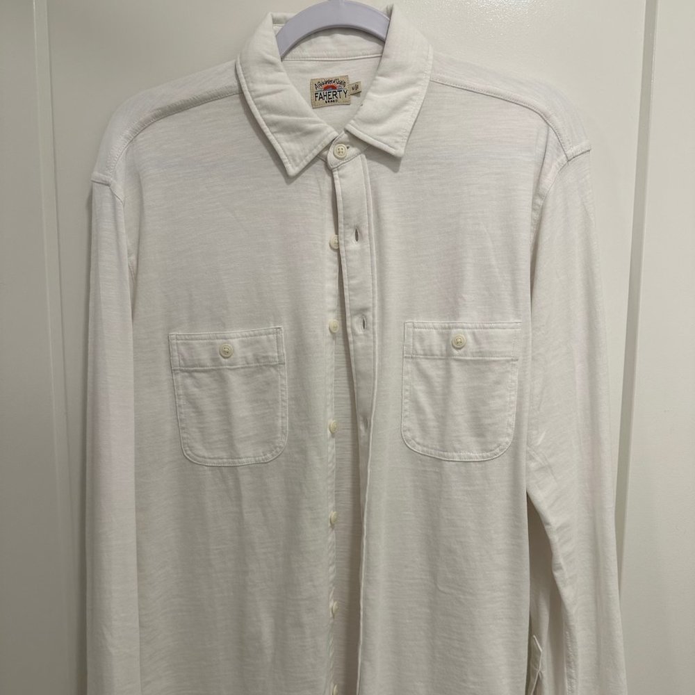 Faherty - Knit Seasons Shirt - White - Medium